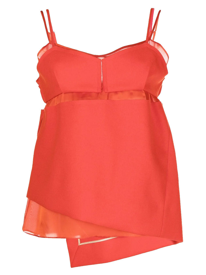 sacai Peplum Sleeveless Top Orange 1