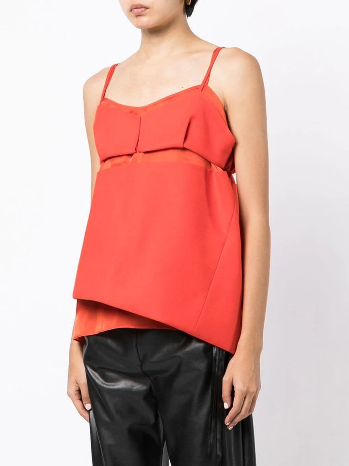 sacai Peplum Sleeveless Top Orange 3