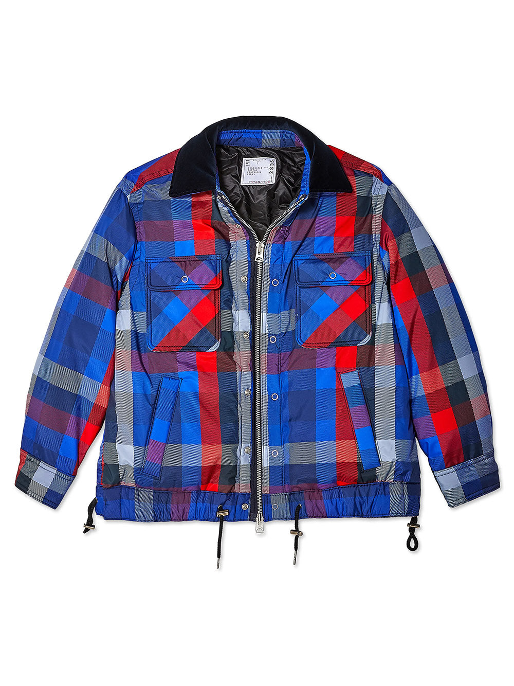 sacai Plaid Padded Blouson Navy 1